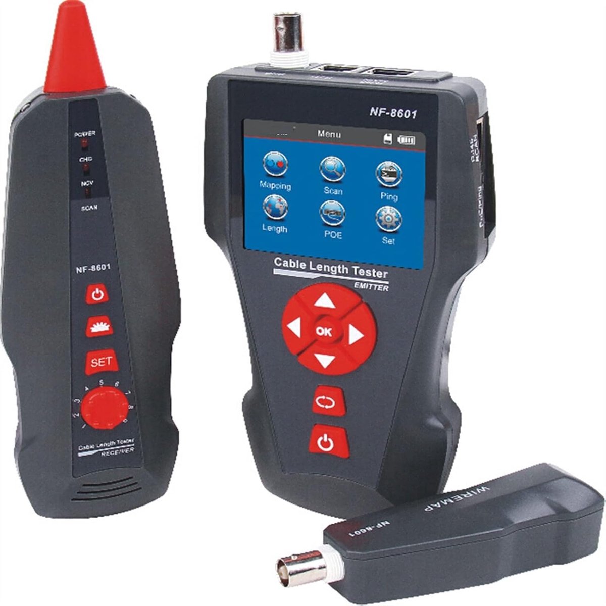 Vezeltester - Netwerk tracker - Kabels testen - LCD kleurenscherm - 1000m lengte - One Color