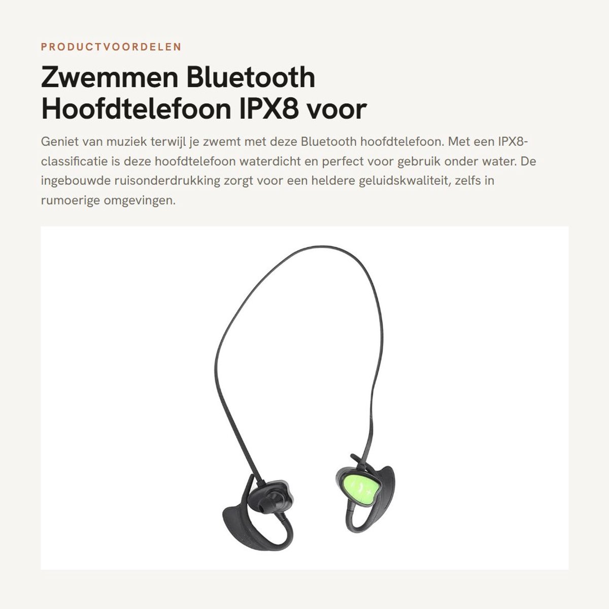 Dailygoods - Zwemmen Bluetooth Hoofdtelefoon IPX8 voor Sport en Duiken