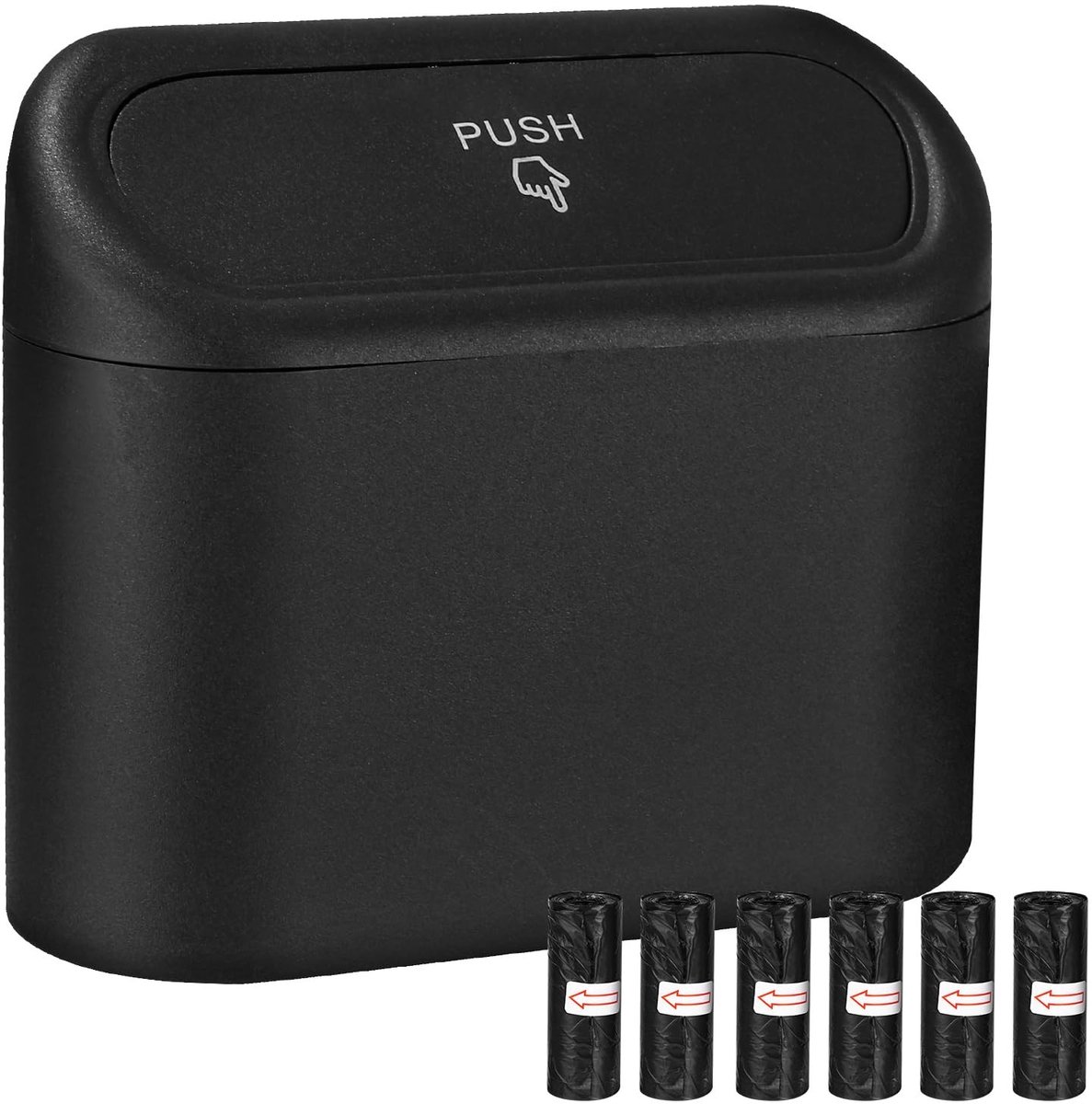 Dailygoods- Vuilnisemmer met deksel - Mini-afvalemmer - Auto-accessoires - Opklapbaar ontwerp - Zelfsluitend deksel - 120 Afvalzakken - Afvalbak