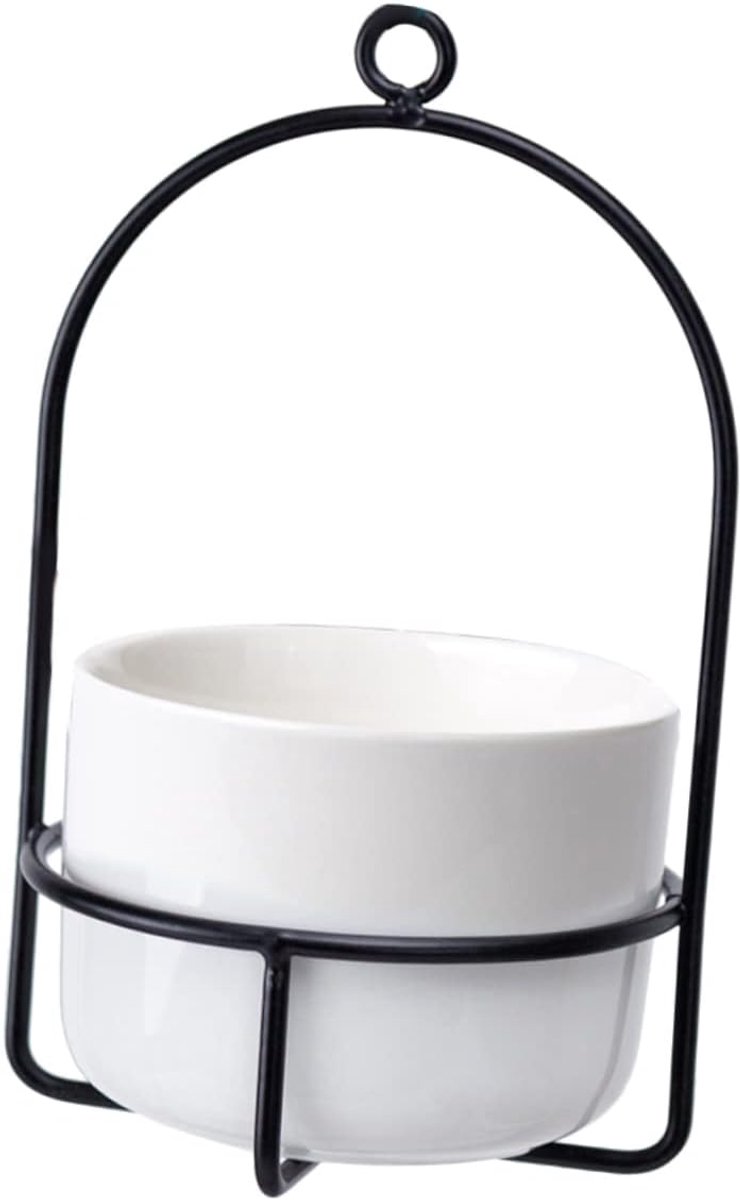 Bloempot Hangend - Wandplantenbak Pot - Kamerplanten Decoreren - Metalen Wandhouder - 15.5X9.8cm - Zwart