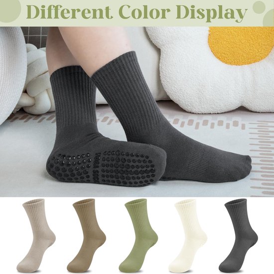 Dailygoods- Pilates Sokken Antislip - Yoga Sokken - Zacht Katoen - Comfortabele Stof - Goede Elasticiteit - Uniek Antislip Ontwerp - Yogasokken van Dailygoods — afbeelding 5