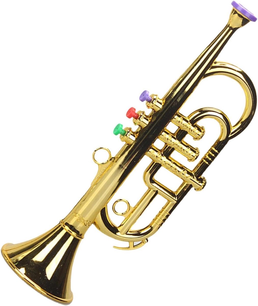 Speelgoedtrompet - Muziekblazer - Muzikale Ontwikkeling - Realistische Vormgeving - 34 cm - Goud