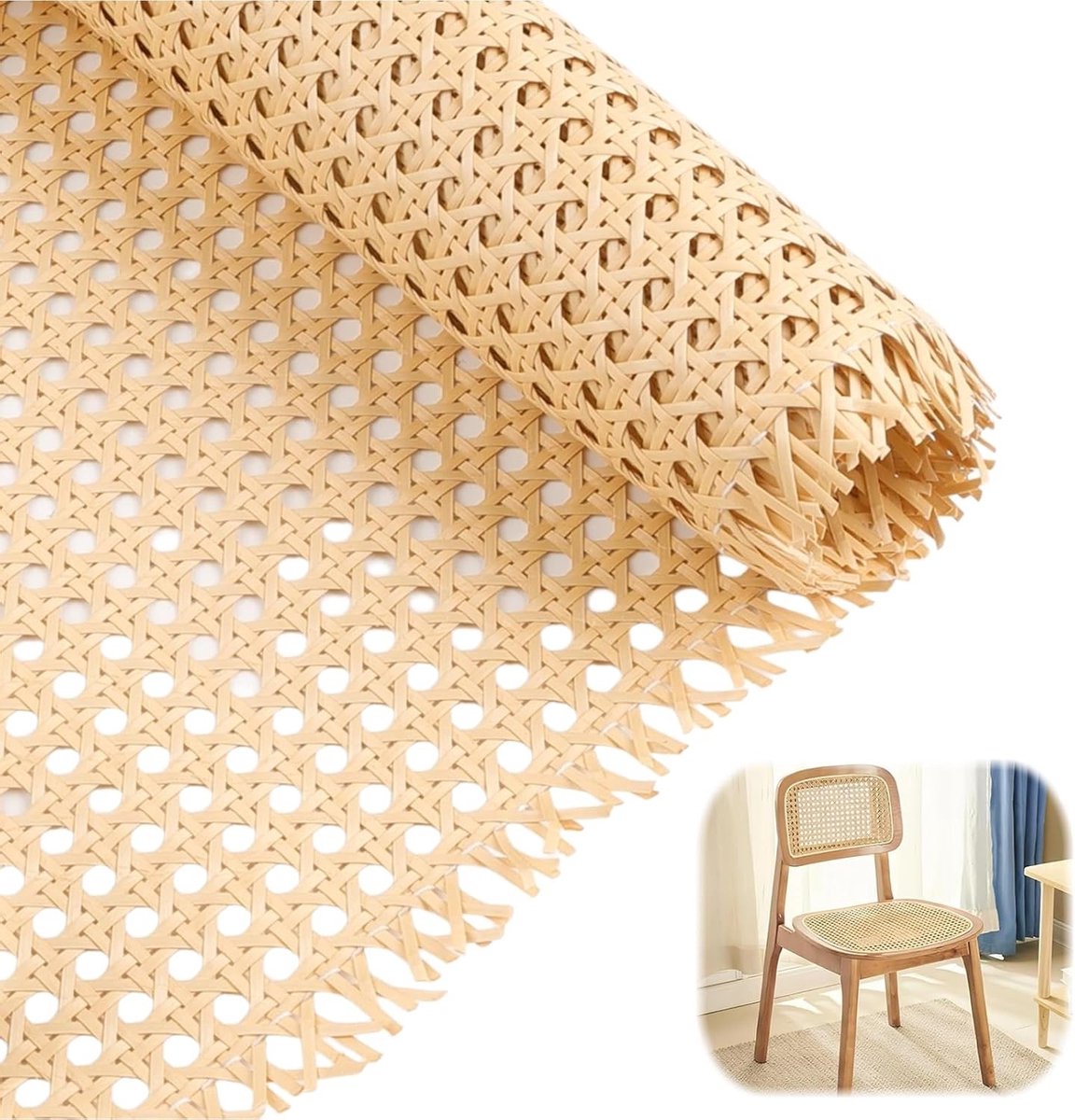 Handgemaakte Waterdichte Rieten Decoratie van 40x100CM voor Stoelen, Kasten en Meubels met Steranijs Kleur