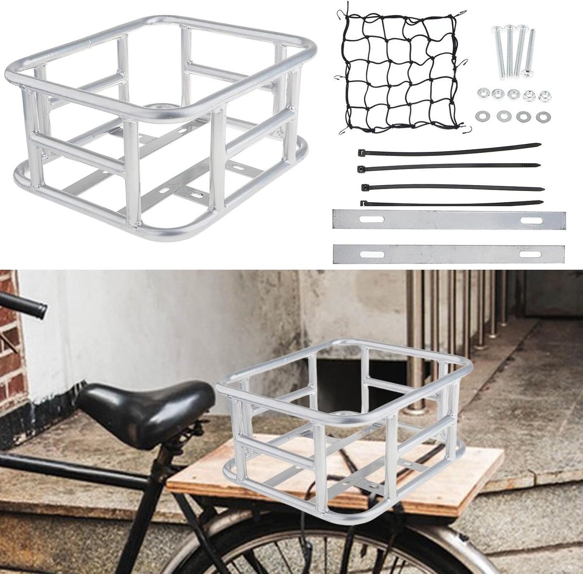 Fietsmand - Fietsaccessoire - Huisdieren Vervoeren - Stevig Ijzeren Materiaal - 325 x 28 x 15 cm - Zwart