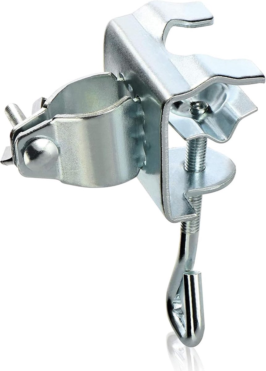 Parapluklem - Parasolhouder - Terras Beschermen - Sterke Gietijzeren Klem - Tot 38mm - Zwa