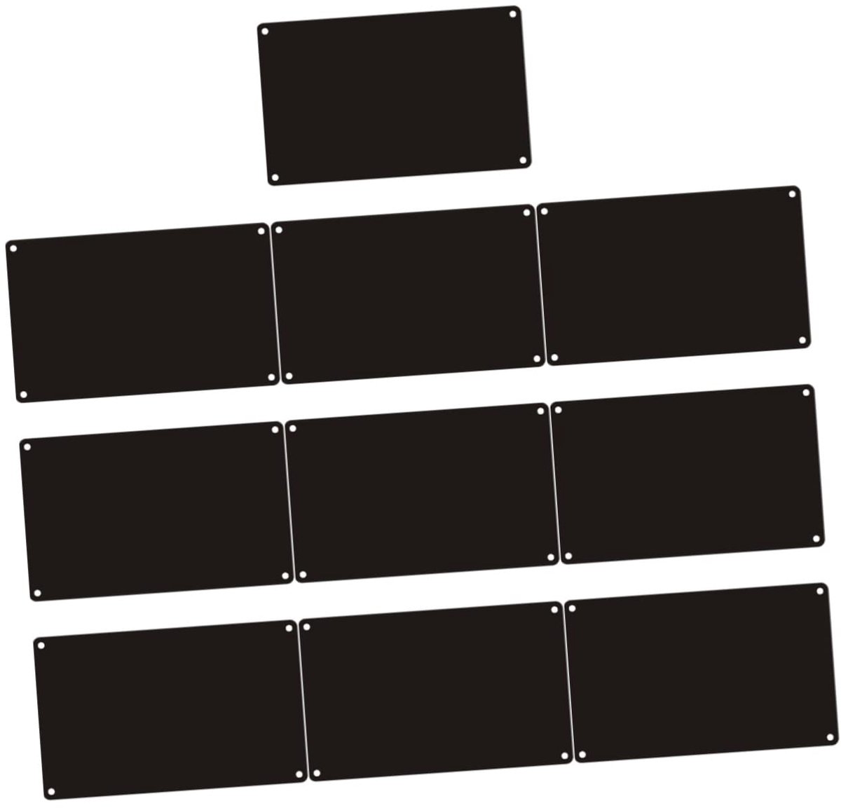 Naambordjes Deur - Naamplaat Kantoor - Ruimte Markeren - Aluminium Materiaal - 10 Stuks - Zwart