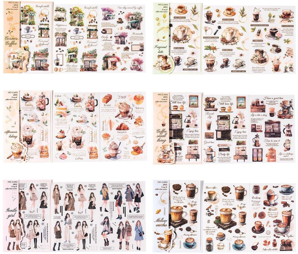Dailygoods- Albumstickers Veelkleurig - Stickerboek - Stickervellen - Stickers voor Dagboek - Decoratie Scrapbooking - Duurzaam Materiaal