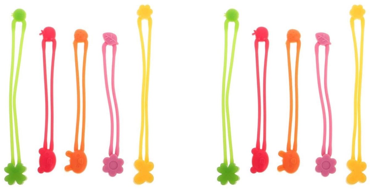 Dailygoods- Elastische Banden - 10 Stuks - Siliconen Bevestigingsbanden - Praktische Bevestiging - Voor Kantoorbenodigdheden - Geschikt Voor Notitieboeken