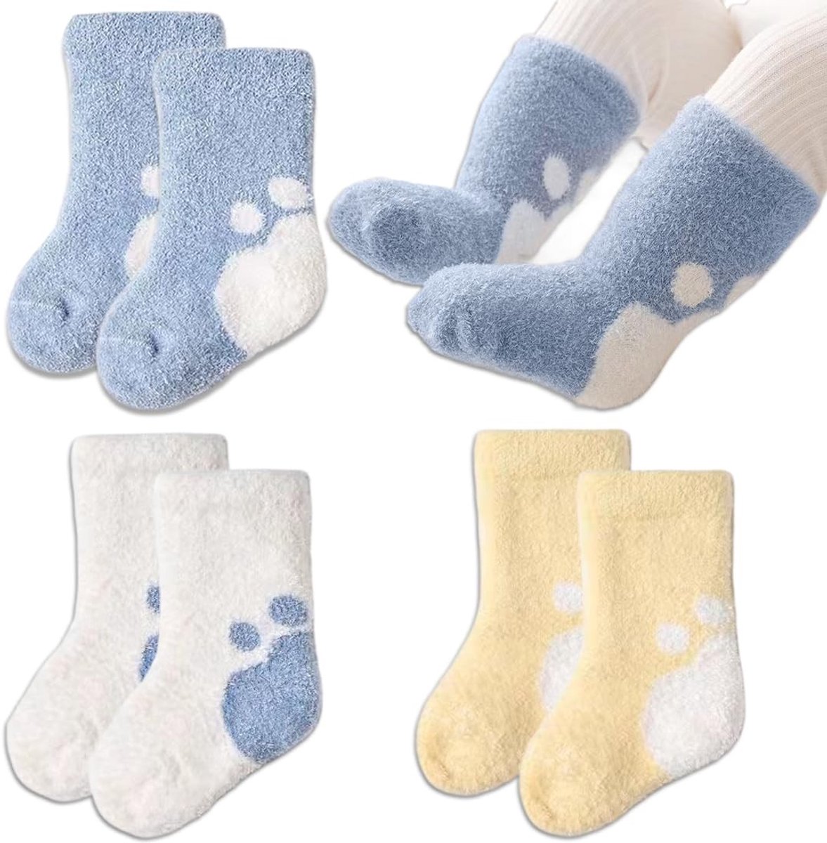 Dailygoods- Wintersokken Uniseks - 3 Paar - Antislip - Dik - Ademend - Geschikt voor 1-3 Jaar - Babysokken