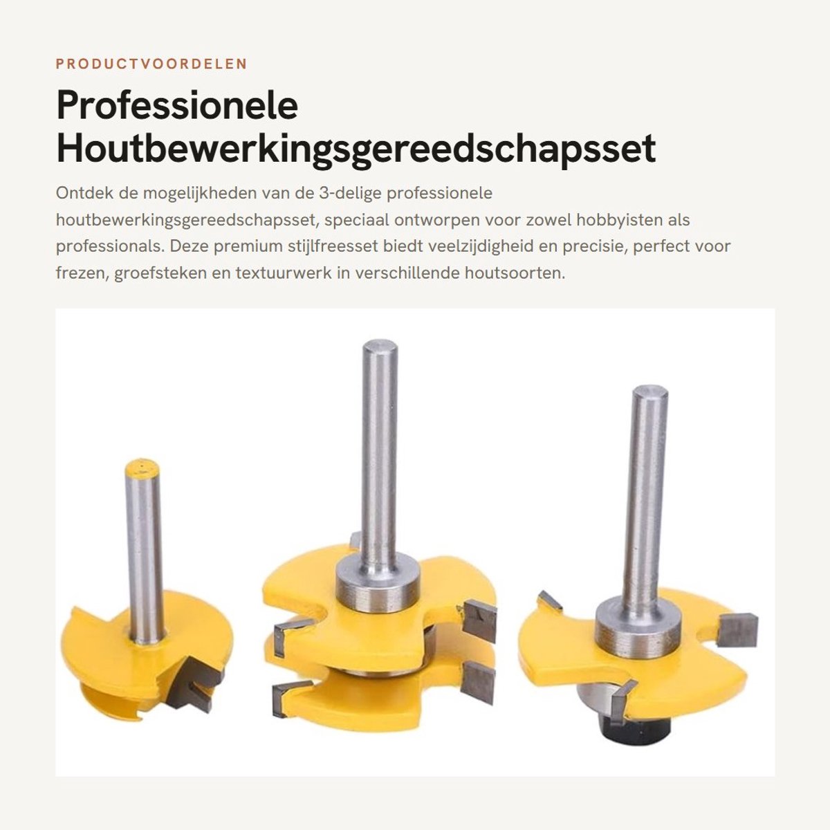 Dailygoods - Professionele Houtbewerkingsgereedschapsset - Stijlfreesset - Ideaal voor Frezen en Groefsteken - 45° Hoek - Perfect voor Textuurwerk - 1...