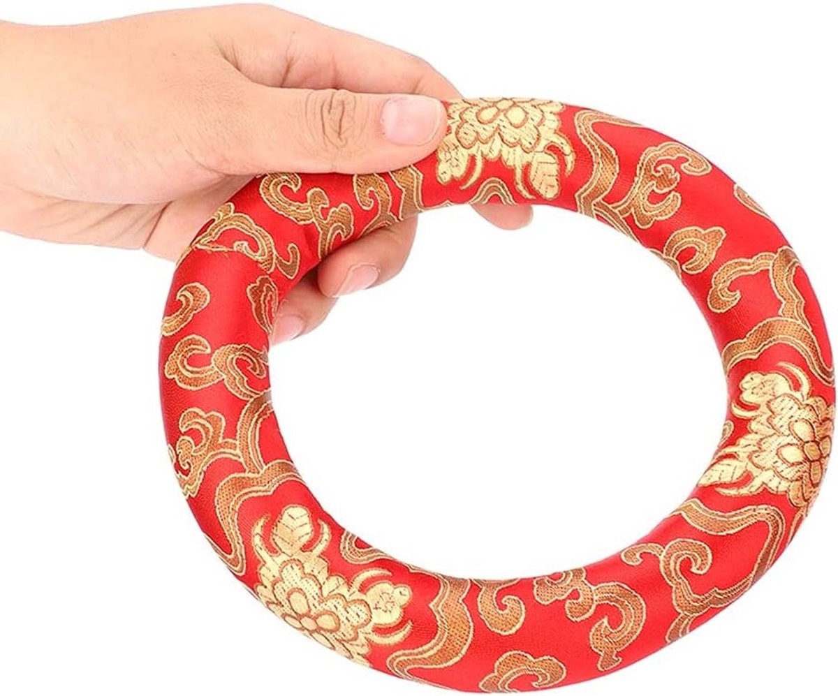 Ronde Meditatiekussen van Zijde 18 cm voor Zingen Schalen, Ideaal voor 7-10 Inch Schalen, Comfortabel en Stijlvol Kussen voor Meditatie