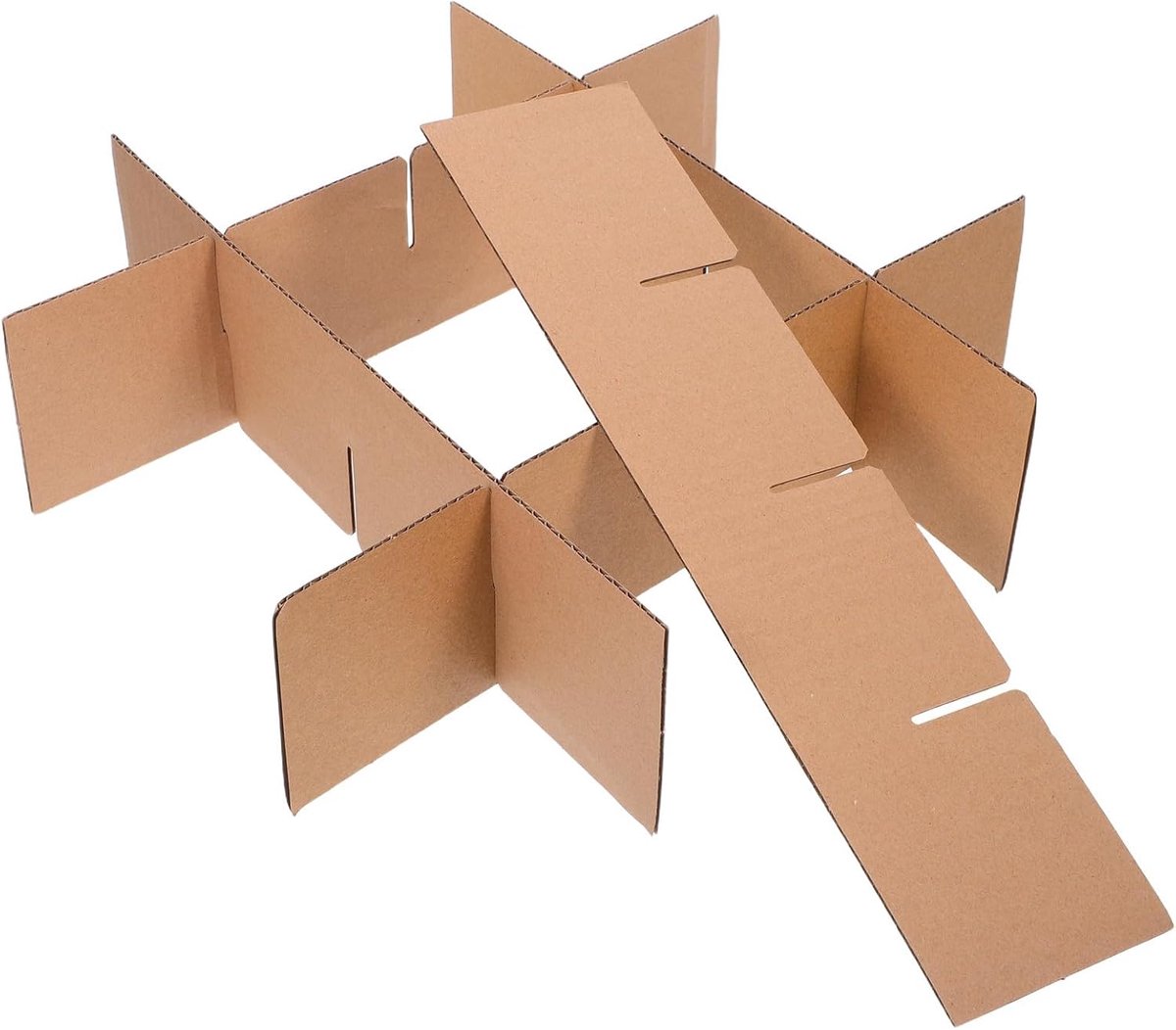 Kartonnen Verhuisdozen - Scheidingsplaat Compartimenten - Servies Transport - Rasterontwerp Bescherming - 5 Stuks - Khaki