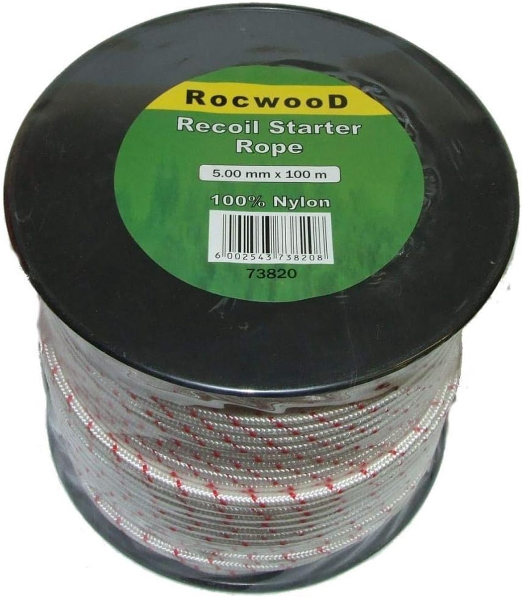 Starter Touw - Startkabel - Motoren Starten - Olie & Benzinebestendig - 5 mm x 100 Meter - Zwart