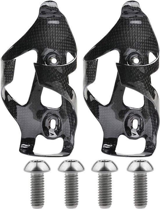 Bidonhouderbeugel van volledig carbonvezel voor fietsen met titanium bouten, 2-pack — afbeelding 2