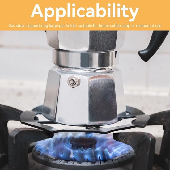 Allecto - Gietijzeren Gasfornuis - Gas Ring Reducer - Stabiliteit voor kleine pannen - Zwart - Kookplaat Verkleiner - Geschikt voor Espressomachine... van Allecto — afbeelding 5
