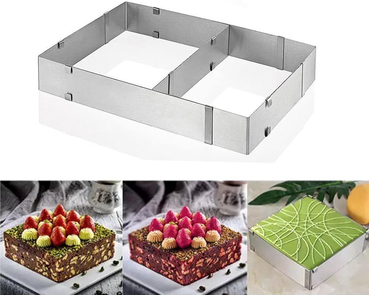Taartring - RVS - Taartvorm - Cakevorm - Mousse Cakevorm - Bakvorm - voor Het Bakken van Muffins, Taarten