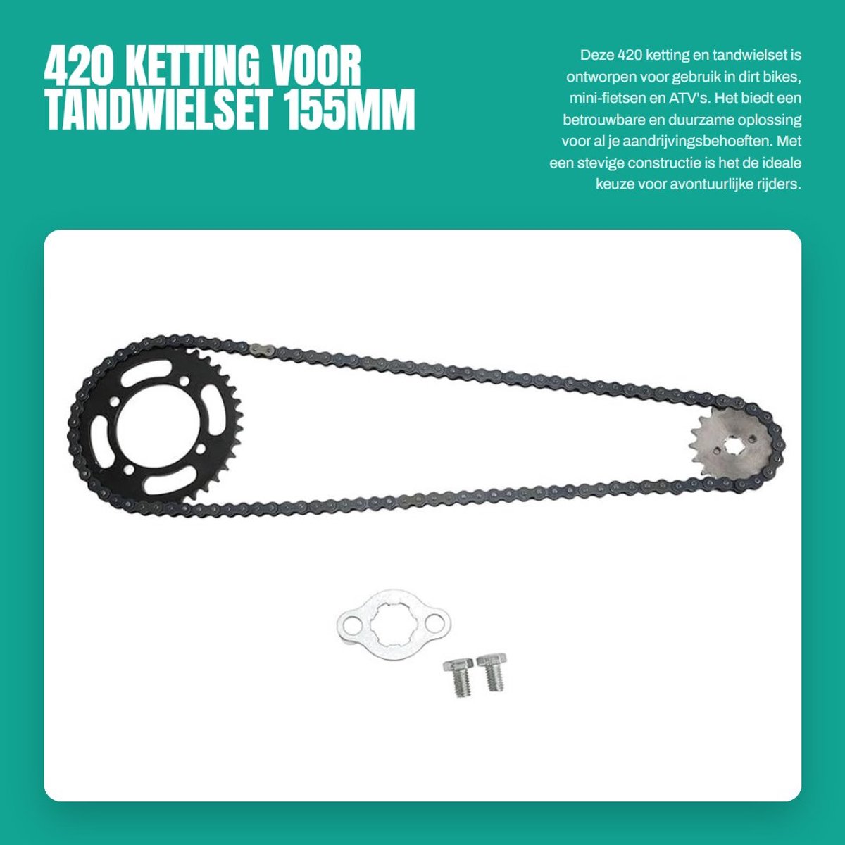 Dailygoods- Tandwiel 420 17T - Voor Dirtfietsen/Minifietsen - ATV/Go-Kart - Slijtvast - Warmtebehandeld - 0,25 inch dik - Kettingtandwiel