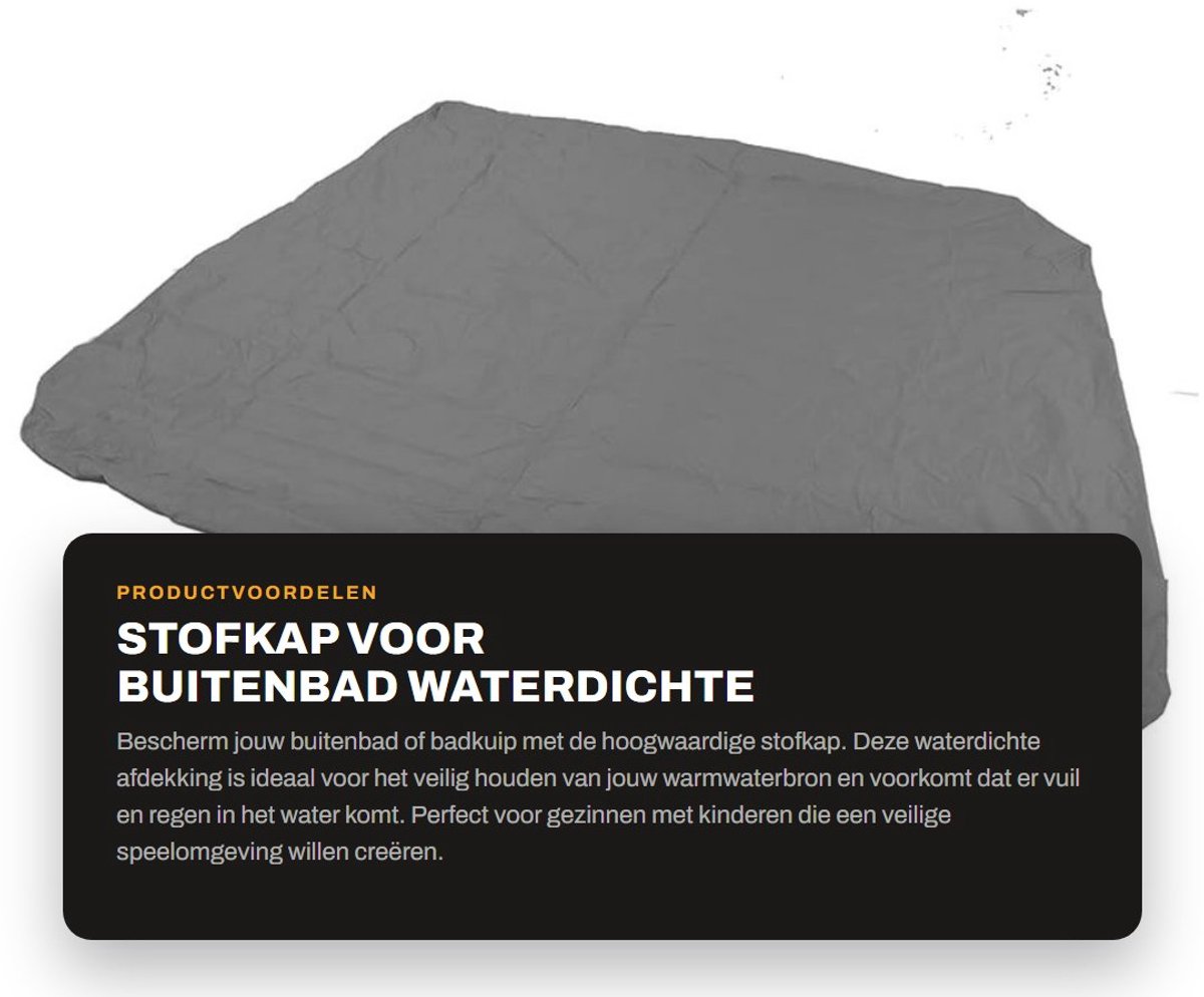 Dailygoods- Stofkap Waterdicht - Afdekhoes Buitenbad - Badkuip Hoes - Warmwaterbronafdekking - 190 Zilver Gecoate Polyester - 210x210x30cm