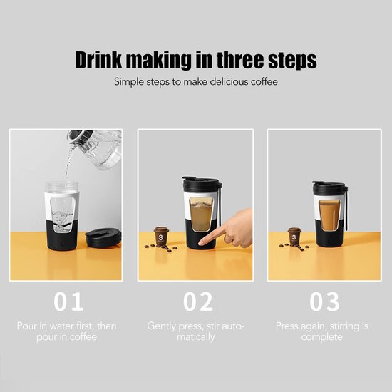 aladdien - Roeren Koffiekopje - Oplaadbare mengbeker - Automatisch mixen - Draagbare multifunctionele mixer - Sportwaterfles - Drinkware - Geschikt .. van Merkloos — afbeelding 2