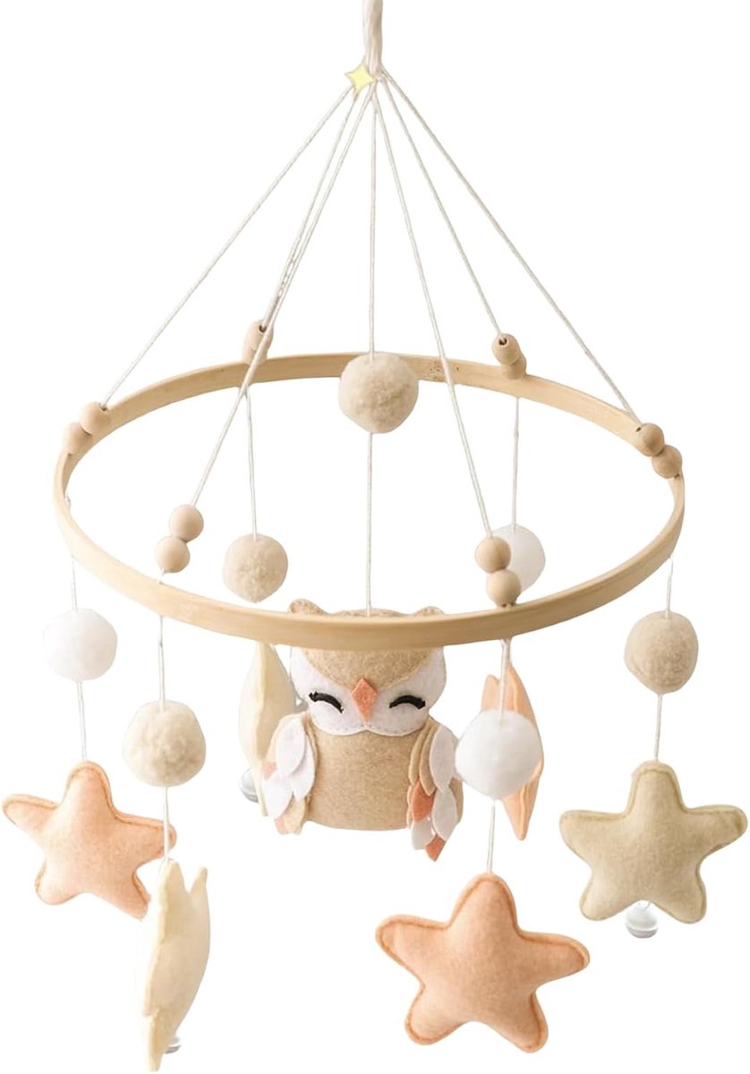 Mobiele wieg - Baby mobiel - Babykamer decoratie - Handgemaakt vilt materiaal - 40x23cm - Meerkleurig