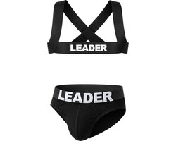 LEADER Essentials Multipack 1x Brief + 1x Harness Black - MAAT XS - Erotisch Heren Ondergoed - Slip voor Man - Sexy mannen Slip