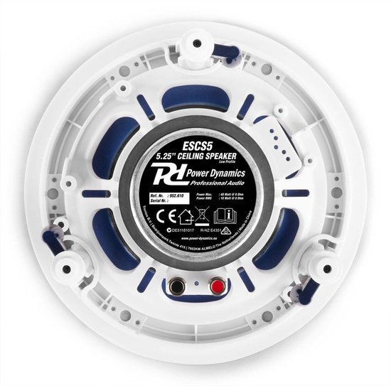 Power Dynamics set van 4 ESCS5 plafondspeakers met de A100B inbouw versterker - Bluetooth - 4x 20W — afbeelding 4
