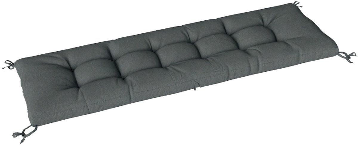 Palettenkissen - Afneembaar Zitkussen met Bevestigingsbanden - 198 x 65 x 13 cm - Donkergrijs