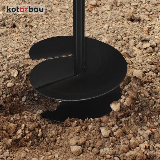 KOTARBAU® Handgrondboor, Palenboor, ⌀ 170 mm, Metaal, 115 cm, Zwart, Grondboor, Grondboor voor Hekpalen, Handboor voor Grond, T-Greep, Ergonomisch en Robuust, Tuinboor — afbeelding 2