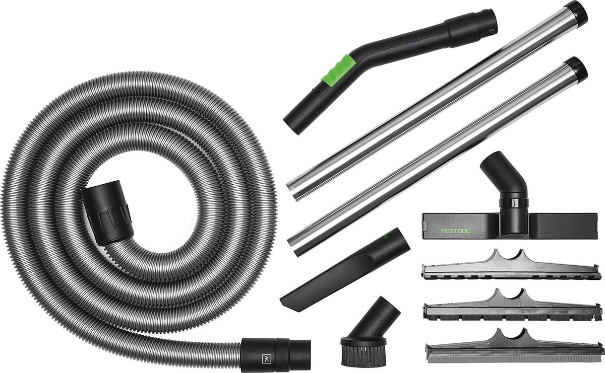 Reinigingsset Bouw - Stofzuiger Accessoires - Werkplaats Opruimen - Originele Kwaliteit - 10 Stuks - Zwart/Zilver