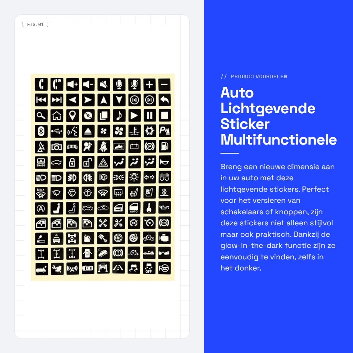Dailygoods - Auto Lichtgevende Sticker - Multifunctionele Knopstickers - Eenvoudige installatie - Glow-in-the-dark - Schakelaarrelaisdecoratie - Gesch...