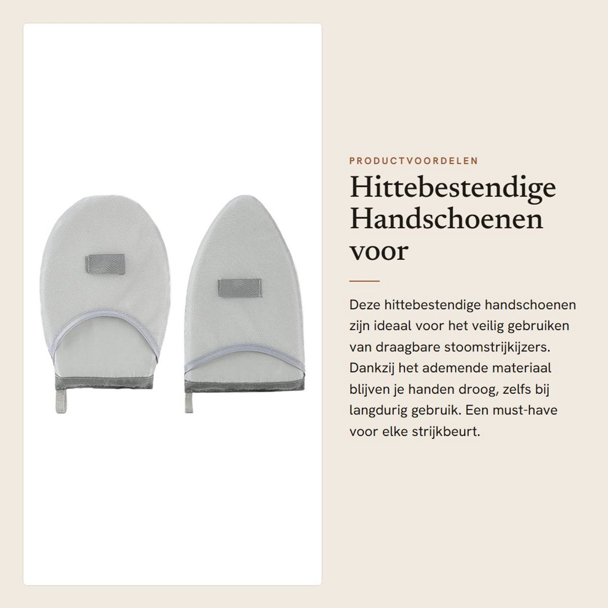 Dailygoods- Strijkhandschoenen Hittebestendig - Draagbare Stoomstrijkijzers - Ademend Mesh - Duurzaam Materiaal - Geschikt voor Overhemden - Elegant Ontwerp - Stoomhandschoenen