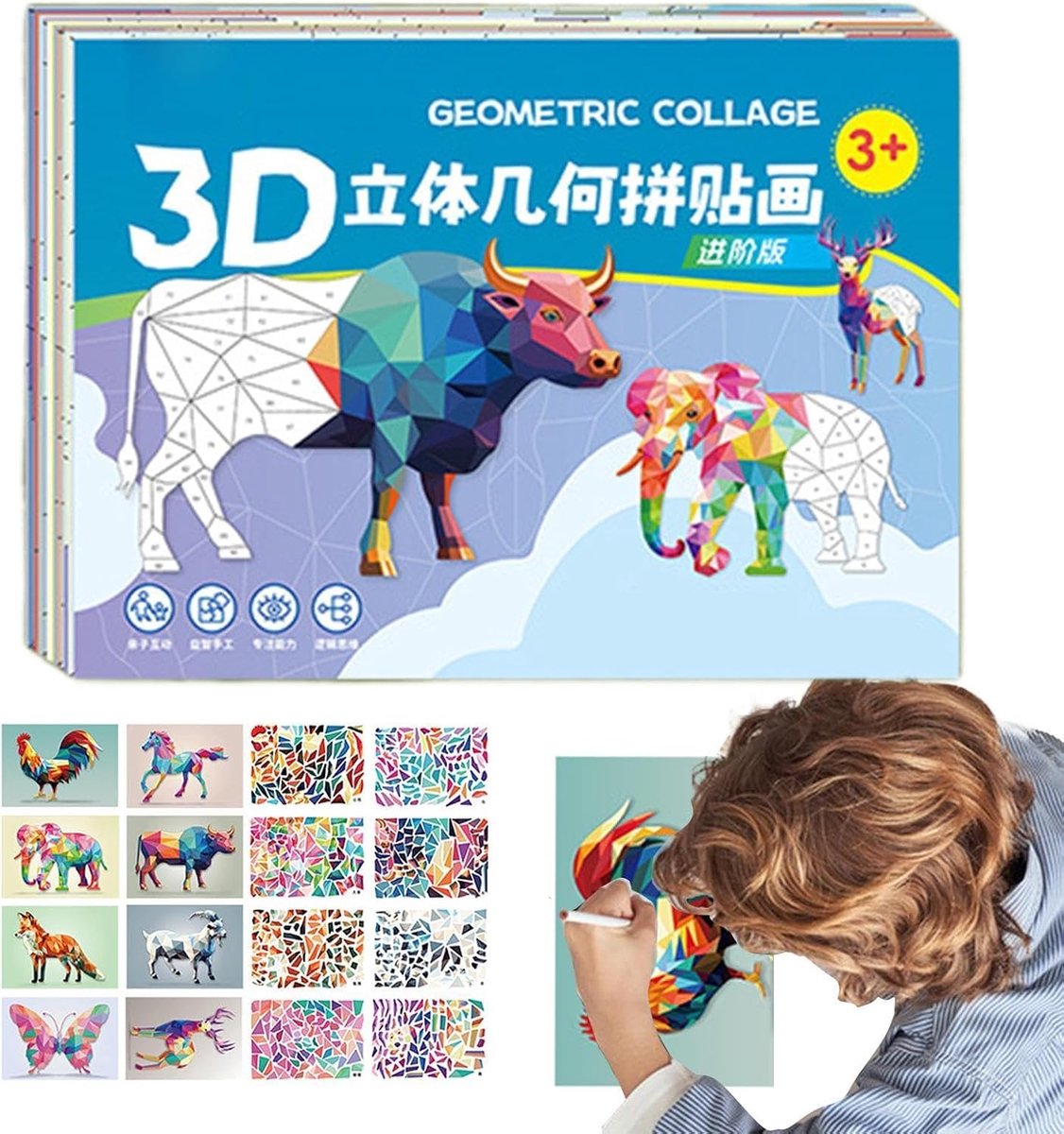 Knutselset Collage - Papier Puzzel - Creatief Bouwen - Driedimensionale Effecten - 27 x 19 cm - B
