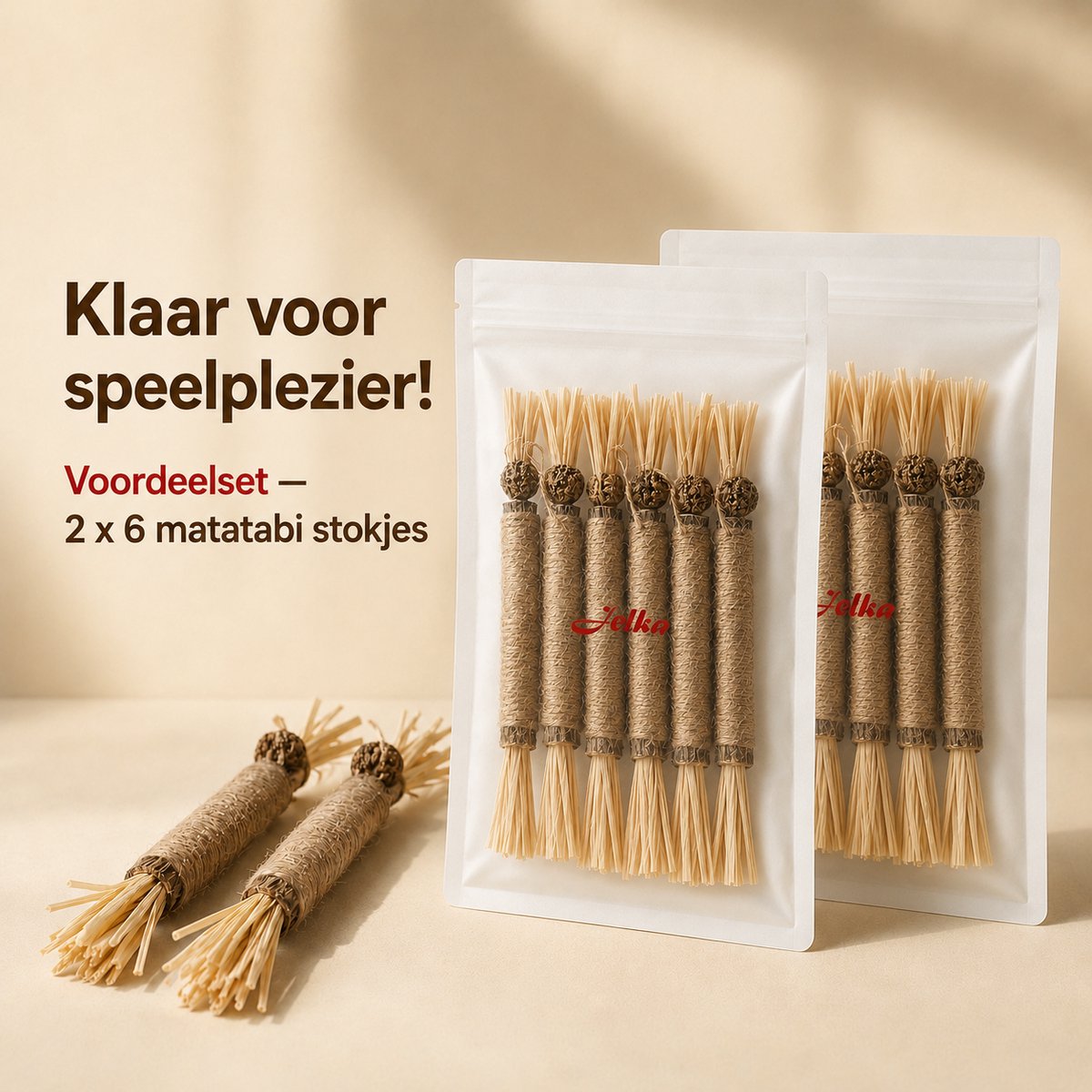 Jelka - Matatabi stokjes voor katten + 50GR catnip - Eetbaar - Gebitsreiniging - Speelgoed - Kattenkruid - catnip - 12 stuks - Kattenspeelgoed - Kattenspeeltje — cadeau in Cadeau-ideeën - foto 5