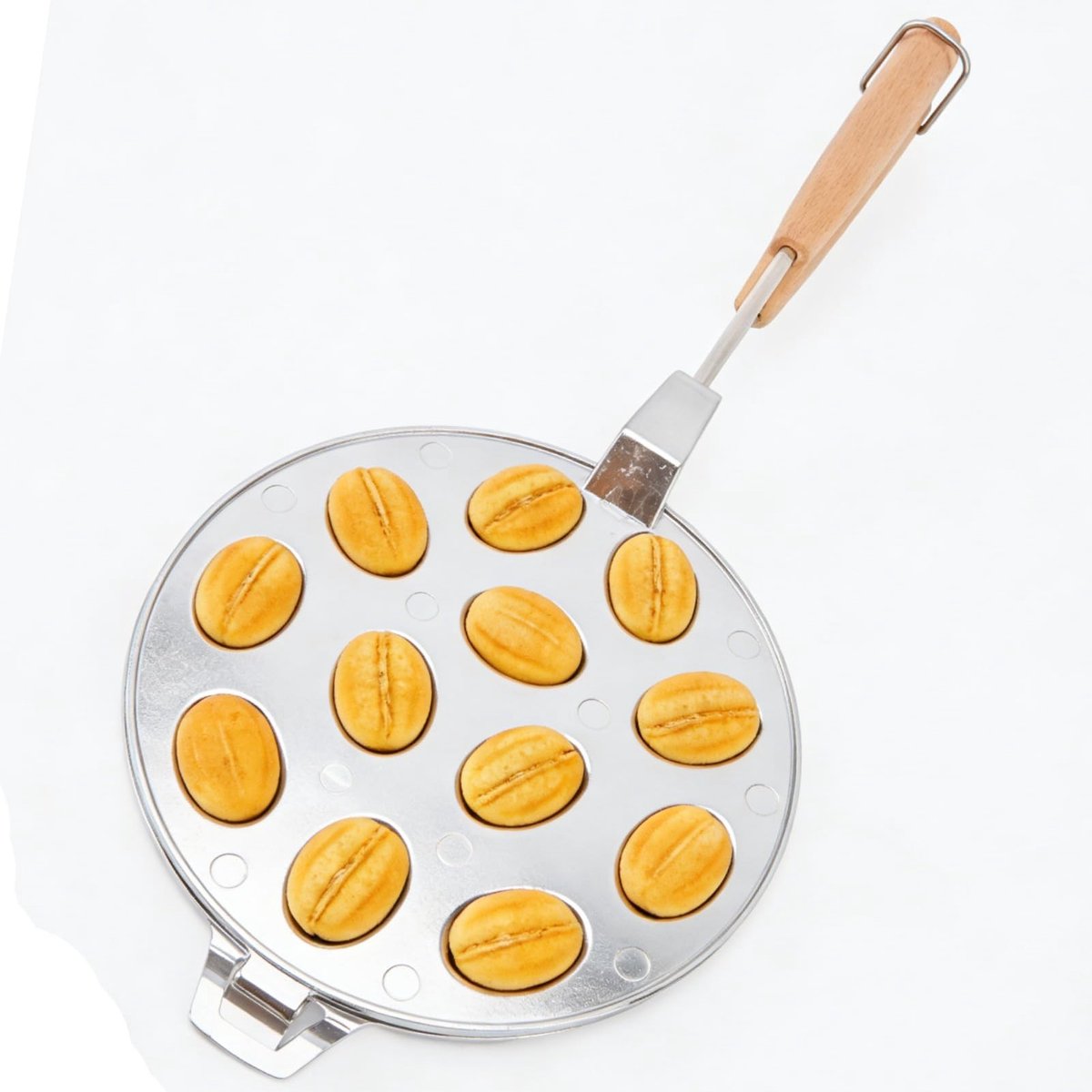 Dailygoods - Walnoot Cookie Mold Maker - Aluminium Met Antiaanbaklaag voor 12 Koekjes