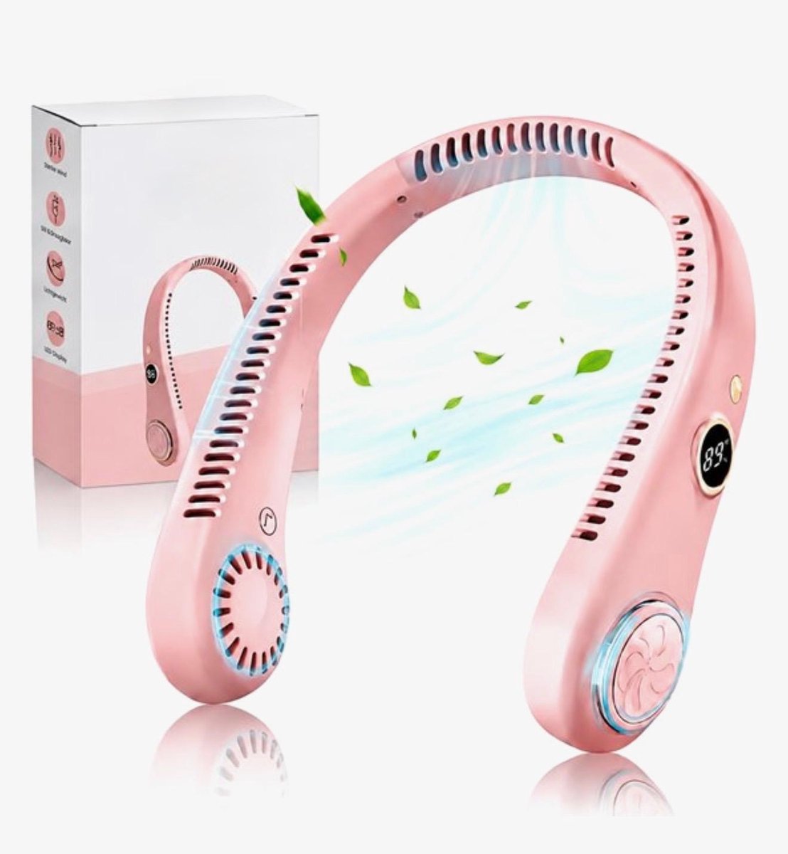 BIXc® - Nek Ventilator - Draagbare Nekventilator met Koeling - Gezichtsventilator - Handventilator - met 5 Standen