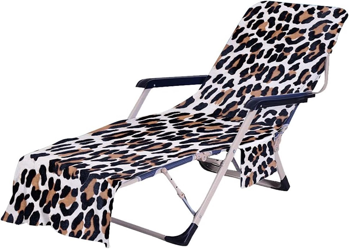 Lounger Handdoek - Stoel Cover - Ontspannen Buiten - Met Handige Zakken - 75 x 210 cm - Wi