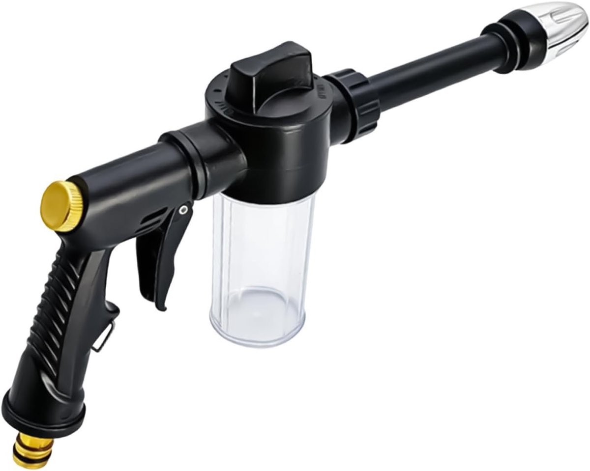 Autowasschuimsproeier - Schuimkanon Zeepdispenser - Voertuigen Reinigen - Verstelbare Spray - 305x14cm - Zwart