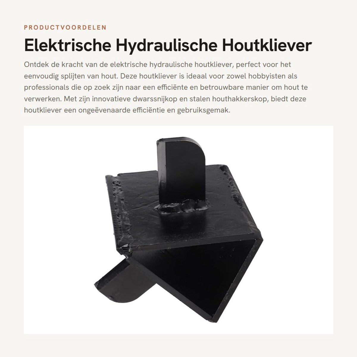 Dailygoods - Elektrische Hydraulische Houtkliever - Dwarssnijkop - Efficiënt en duurzaam - Compact formaat - Houthakkerskop - Eenvoudig hout splijten...