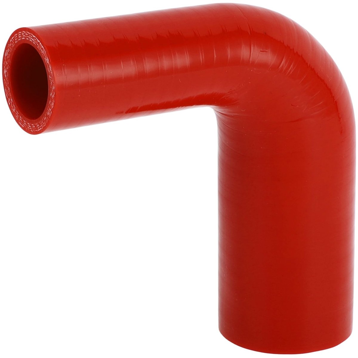 Dailygoods- Siliconen Slang 90 Graden - Rood - Binnendiameter 25 mm - Lengte 100 mm - Meerlaags Geweven - Temperatuurbestendig tot 300 ℃ - Koelslang