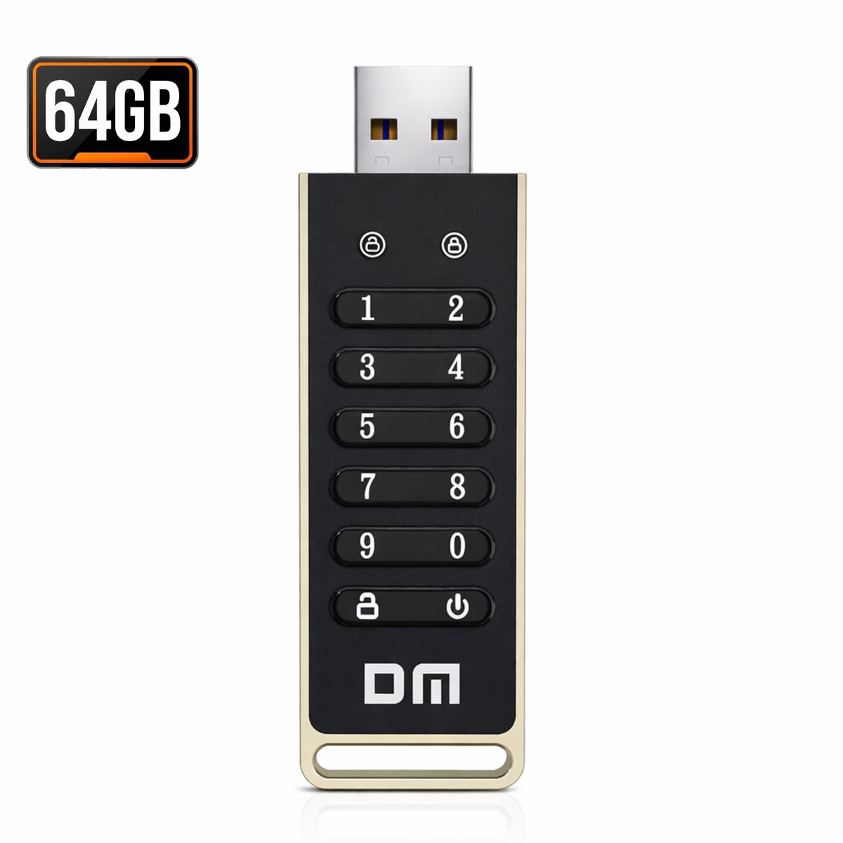 Perfect Speed USB Stick met Pincode 64GB - Code Beveiliging - USB 3.2 - Zilver