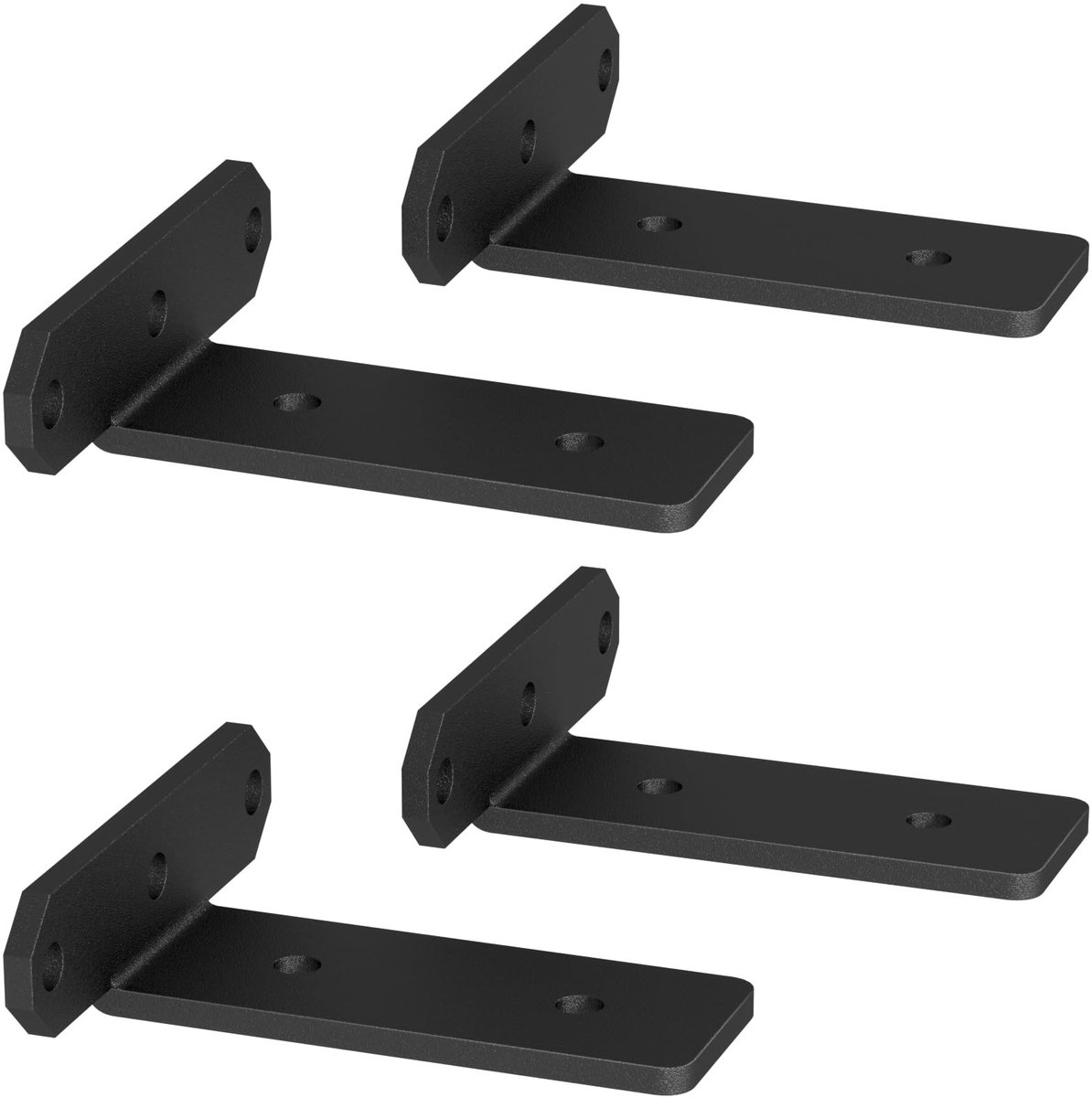 Dailygoods- Plankhouder 80kg Draagkracht - Onzichtbaar - Zwart Metaal - Wandconsole - Plankdragers - Hoogte 3,8cm - Plankdrager