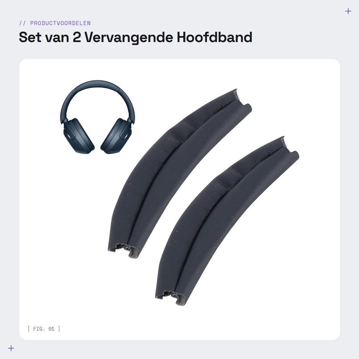 Dailygoods- Hoofdband Pad Vervangend - 2 Stuks - Eiwit Leer - Hoge Elasticiteit - Compatibel met WH-XB910N - Goede Pasvorm - Hoofdtelefoon Kussen