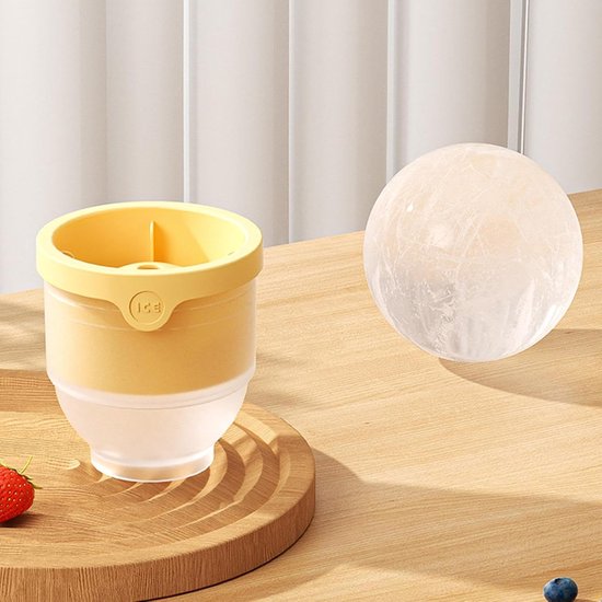 Drank ronde maker - IJsvorm bol - Drankjes koelen - Langzaam smeltend - 6 cm bol - Geel — afbeelding 2