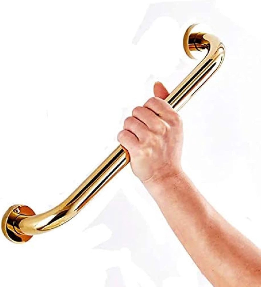 Douchebeugel - Badkamerhandgreep - Extra Veiligheid - Duurzame Messing Constructie - 50 cm - Zilverkleurig
