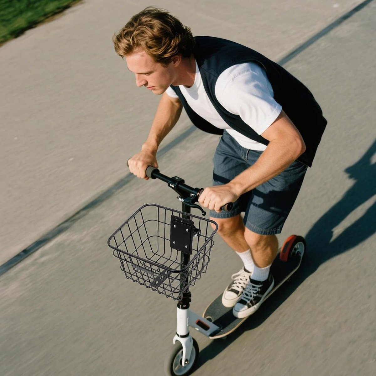 Fietsmand Voor - Stuurmand Bagagedrager - Dagelijkse Boodschappen - Makkelijk Bevestigen - 23x27.5x18 cm - Zwart