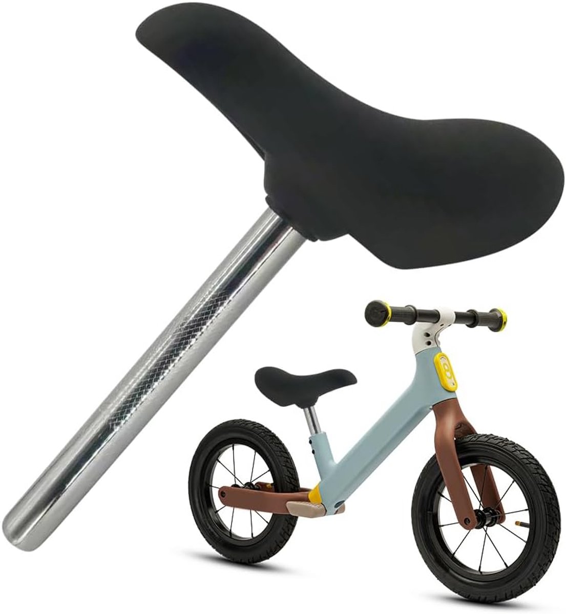 Kinder Fietszadel - Fietsstoeltje Kind - Buiten Fietsen - Duurzaam PU IJzer - 20x25.5cm - Zwart