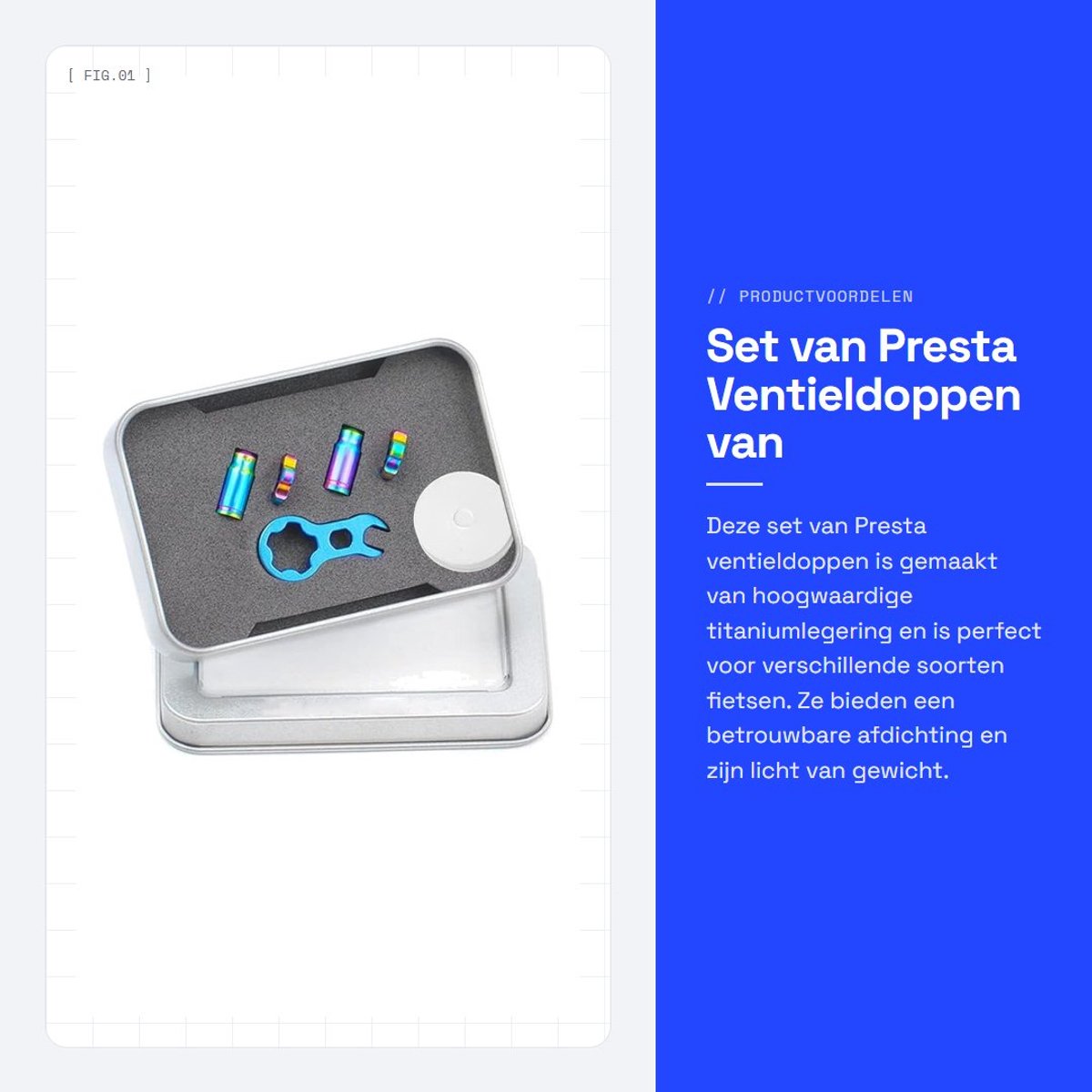 Dailygoods- Ventieldoppen Titaniumlegering - Franse Ventieldopjes - Ventielkernsleutel - Ventielmoer - Lichtgewicht - Universele Compatibiliteit - Ventieldop