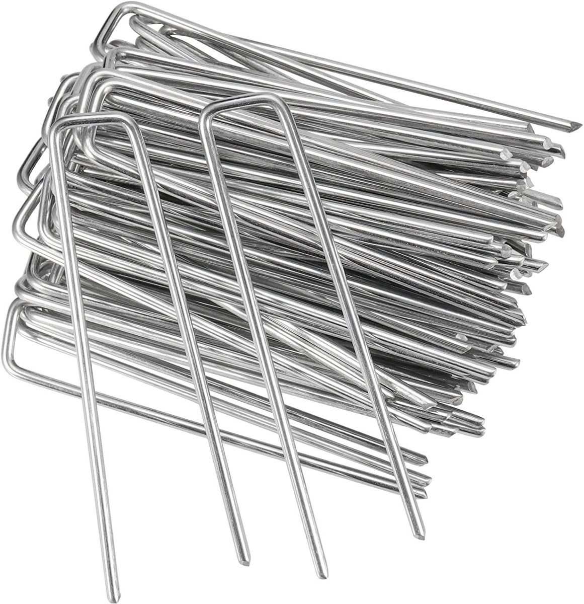 Dailygoods - Tuinlandschap Nietjes - 200 Pack - 4 Inch - Grondbedekking - U-vormige Nietjes - Voor Tuin en Landschap - Sterk en Duurzaam