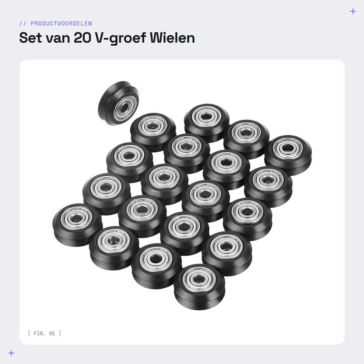 Dailygoods- Groefwiel 20 Stuks - V-groef Katrol - 625 Lager - Binnendiameter 5mm - Duurzaam POM - Hoge Slijtvastheid