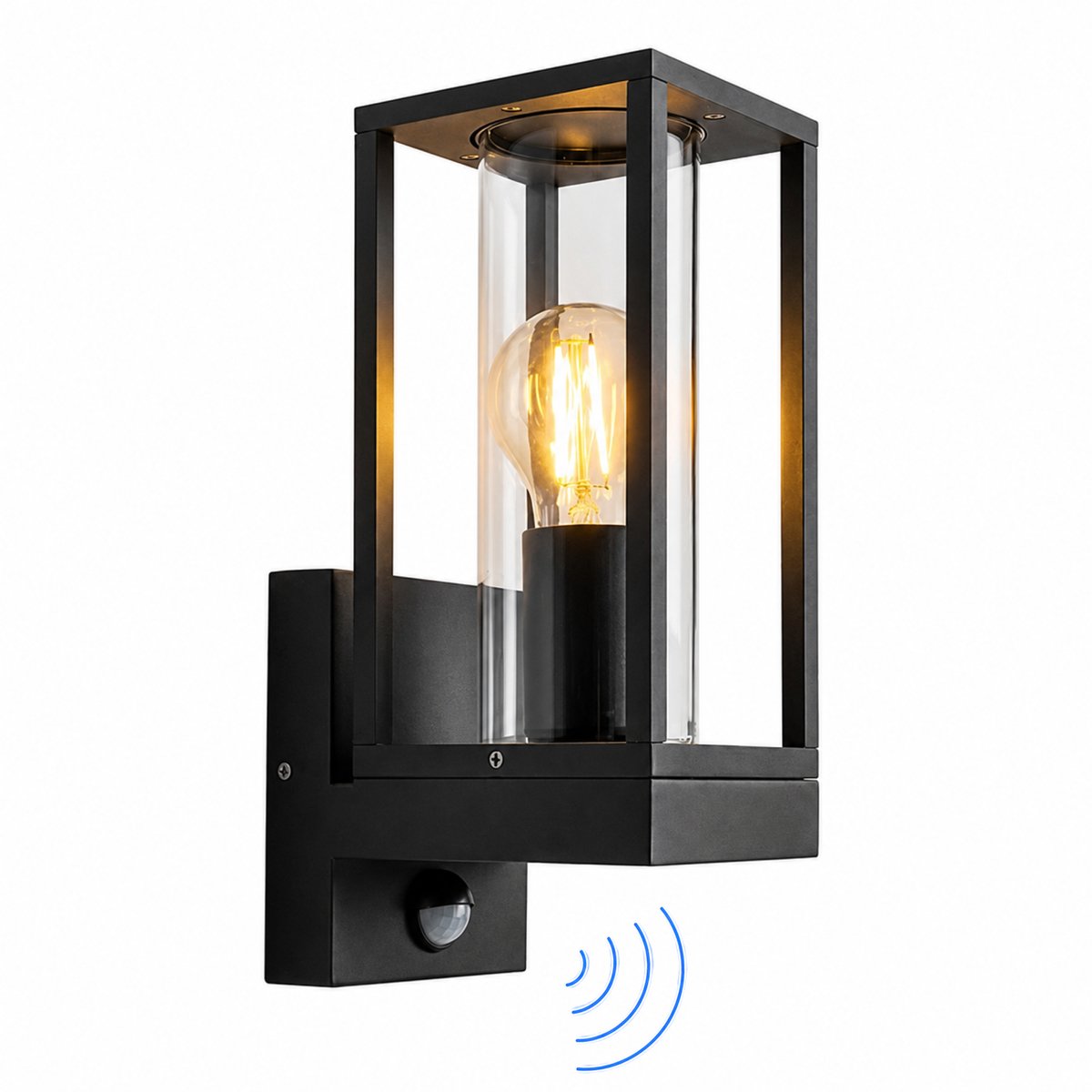 Luminize® Buitenlamp met Bewegingssensor - Wandlamp met Sensor - 14x11x29cm - E27 Fitting - Zwart